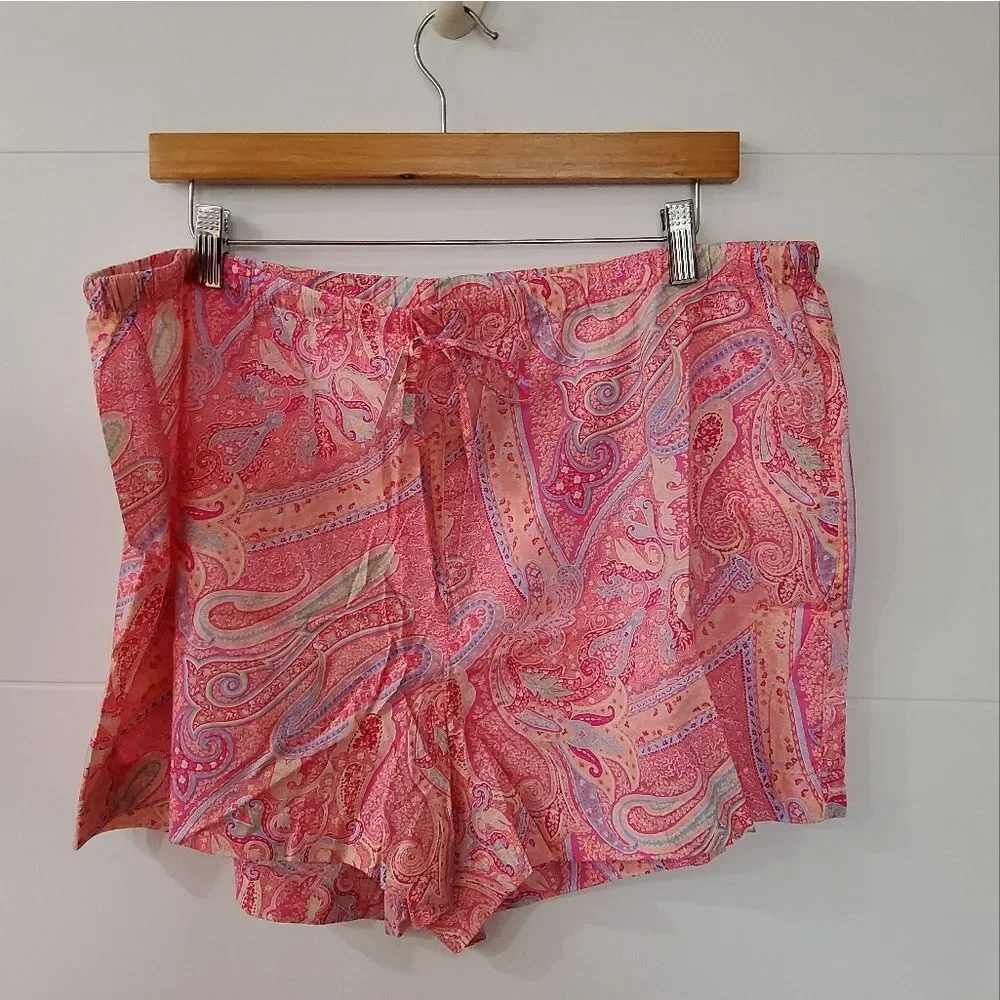 Lauren Ralph Lauren Paisley Two Piece Shorts Pajama Size XL